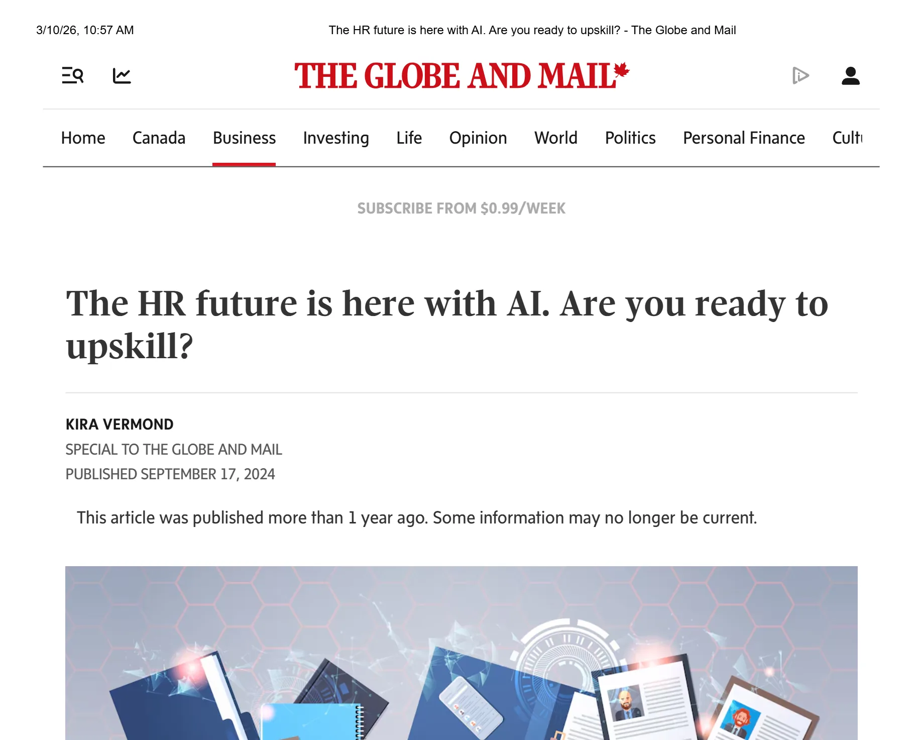 The HR Future Is Here with AI — Globe and Mail